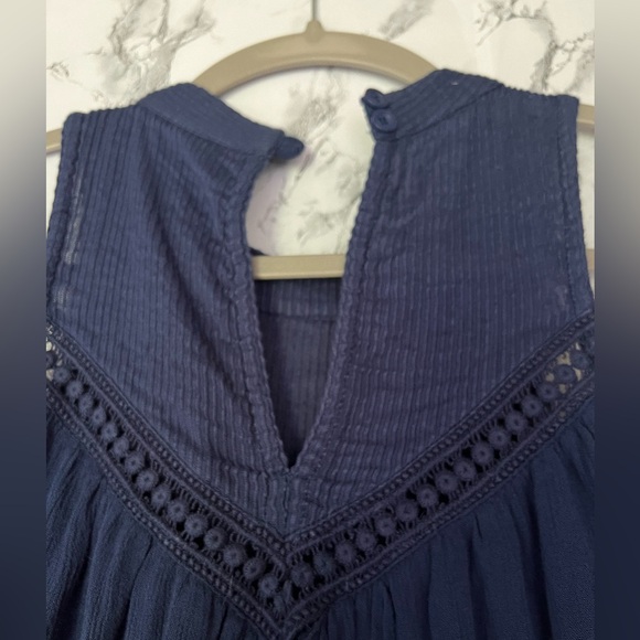 Volcom Sleeveless Royal Blue Embroidered Babydoll Dress Size XS Summer Boho - Picture 6 of 9